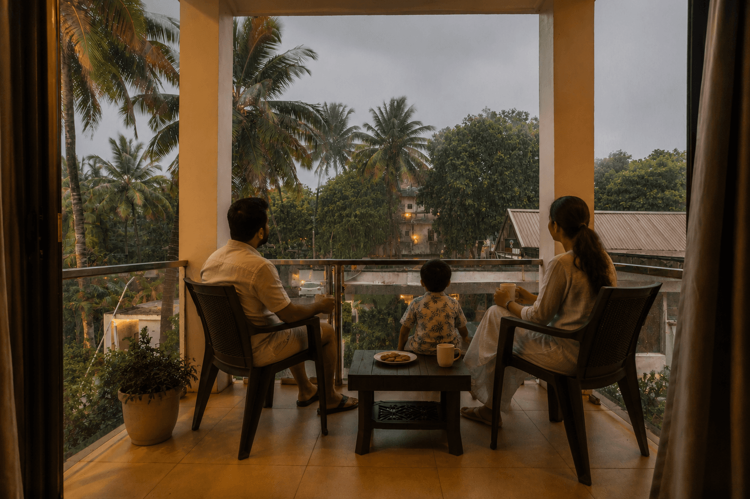 asar Upper House Morjim Beach boutique hotel exterior during Goa monsoon season